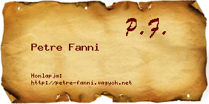Petre Fanni névjegykártya