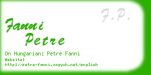 fanni petre business card